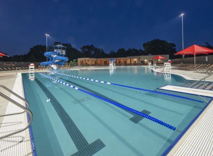 Commercial Swimming Pool with Lanes and Slide