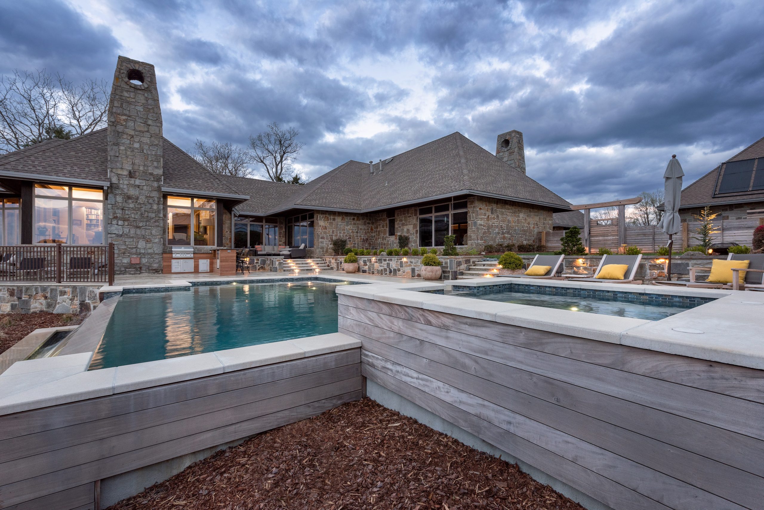 Luxury Swimming Pool with Waterfall