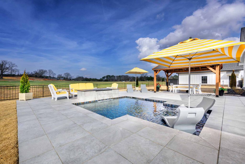 Luxury Outdoor Swimming Pool with Seating