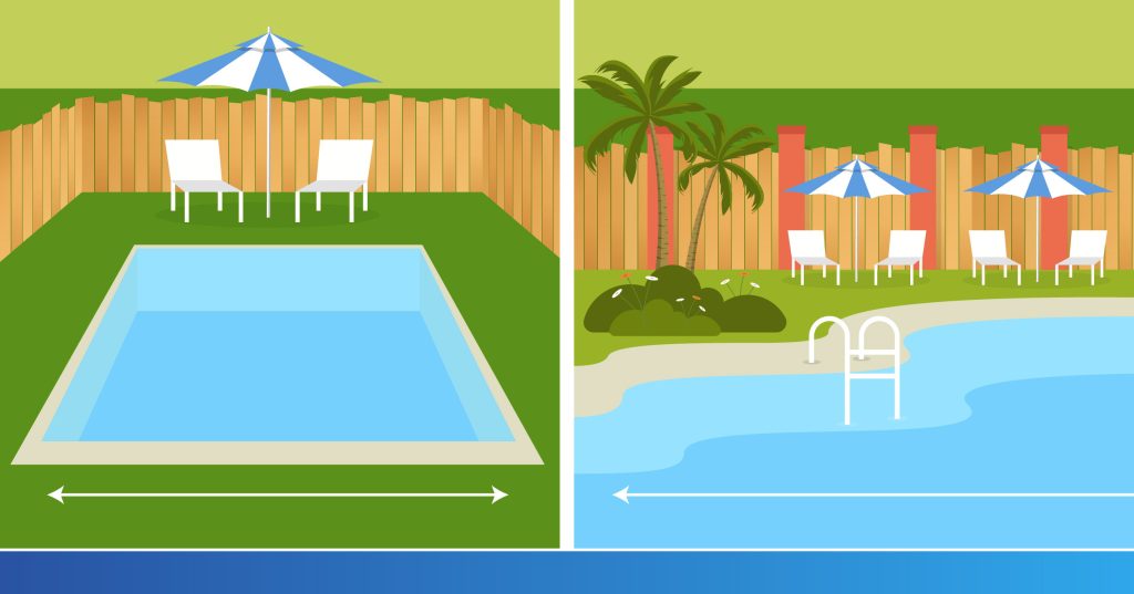 a graphic of a cocktail pool next to to a regular pool