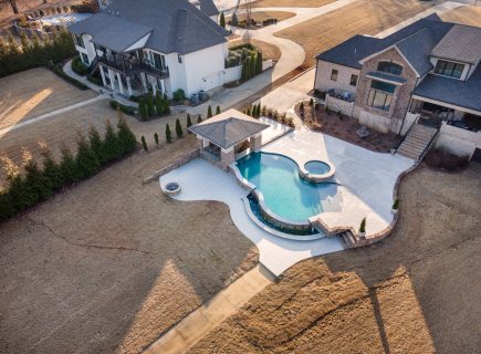 freeform pool and spa from above