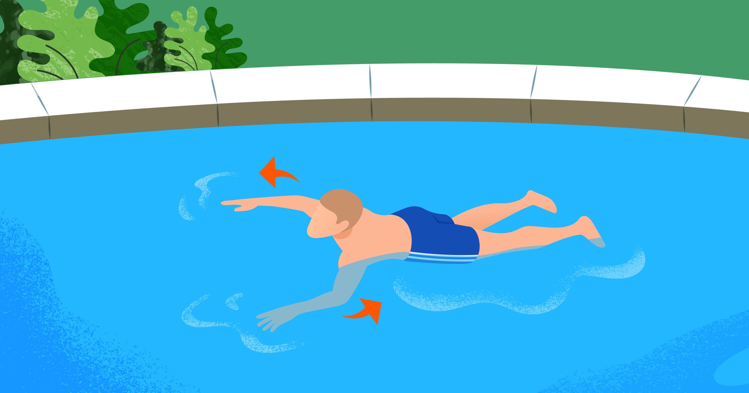 a man who is swimming in a pool for exercise