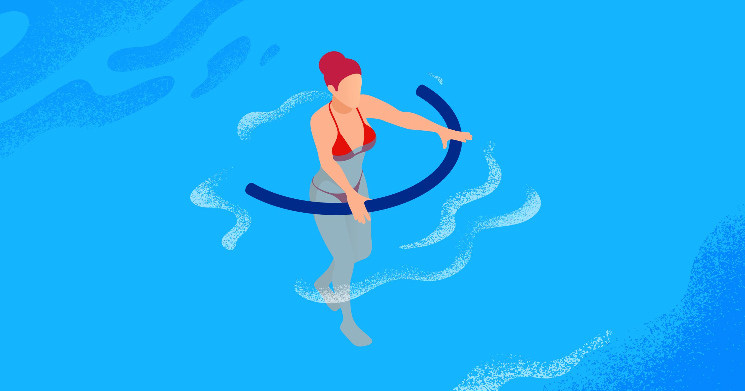 a graphic of a lady who is walking in water for exercise